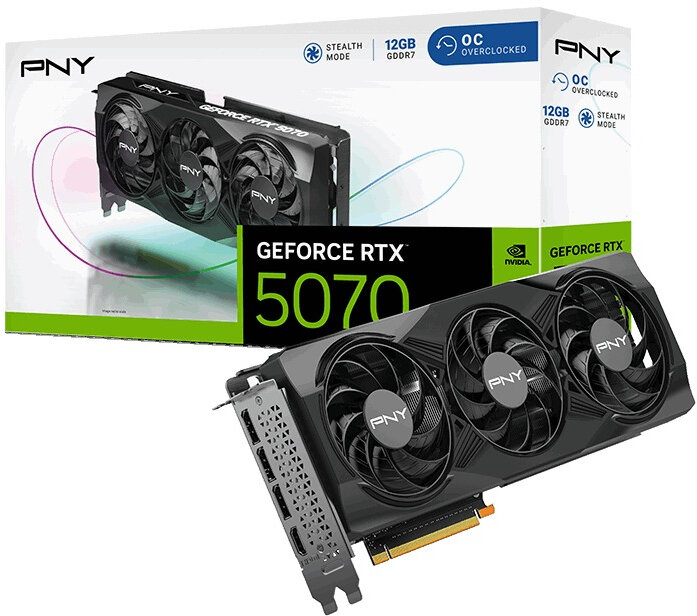 Karta graficzna PNY GeForce RTX 5070 Overclocked Triple Fan 12GB DLSS 4.5
