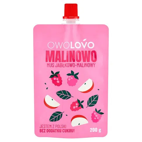 Mus jabłko malina Owolovo, 200g (3+3 GRATiS)