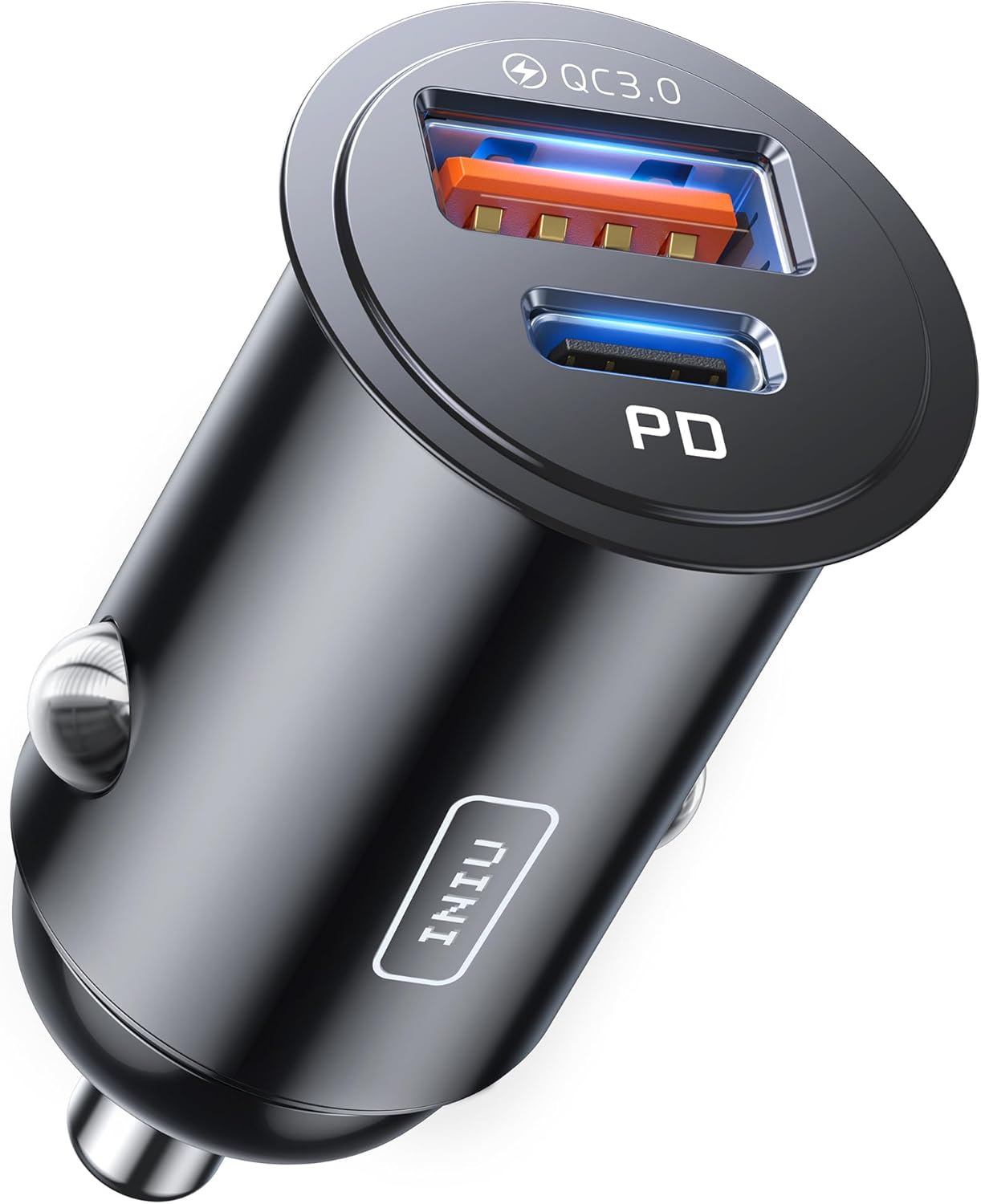 INIU 60W Ładowarka Samochodowa [USB C + USB A], PD & QC 3.0 Szybkie Ladowanie 12V 5A