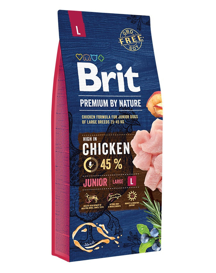 Karma dla psa BRIT Premium By Nature Junior Kurczak 15 kg