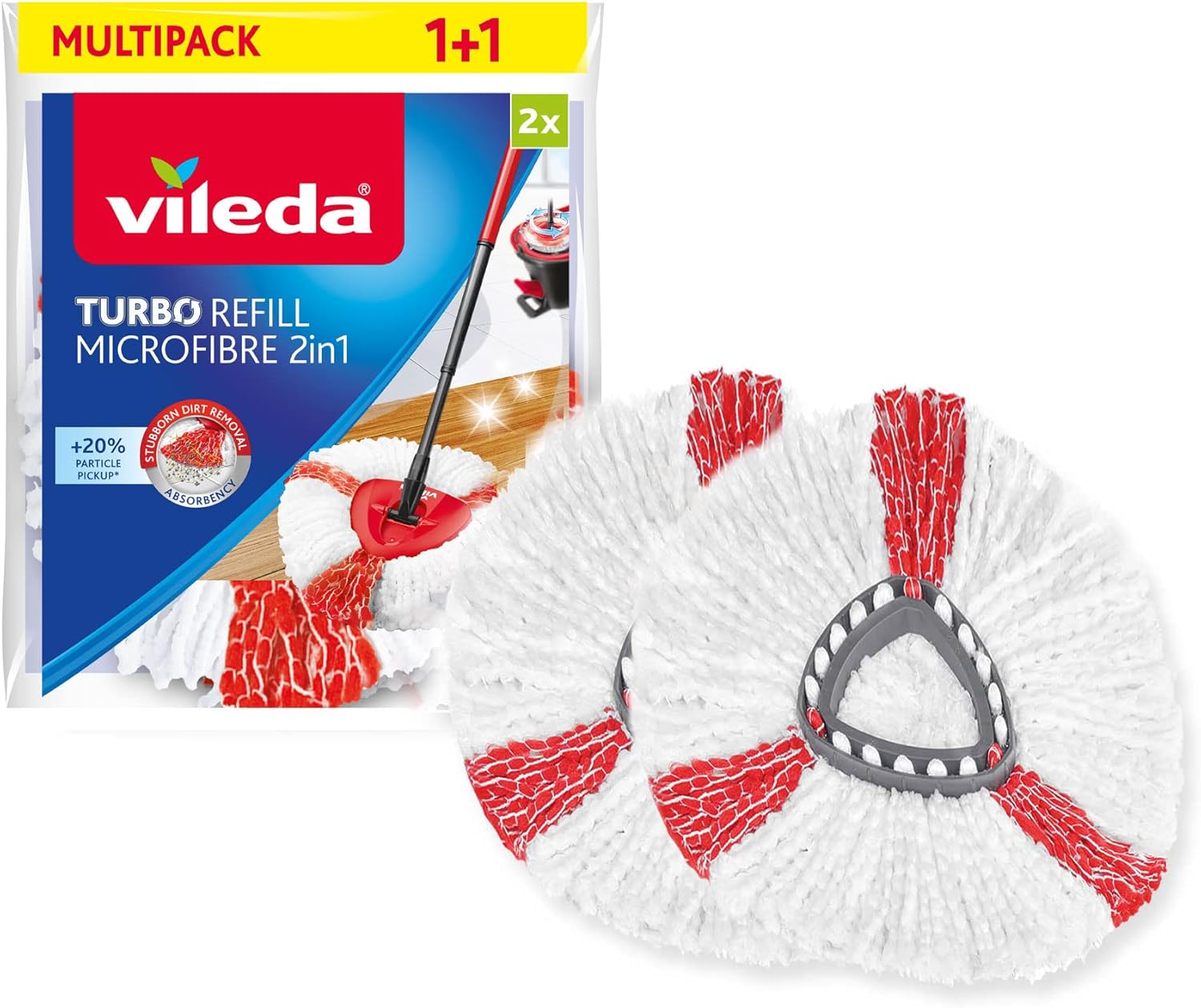 Vileda Wkład do mopa obrotowego Turbo 2w1 Mikrofibra, 2 szt