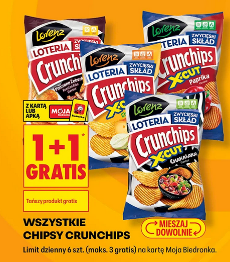 Wszystkie chipsy CRUNCHiPS (1+1 GRATIS)