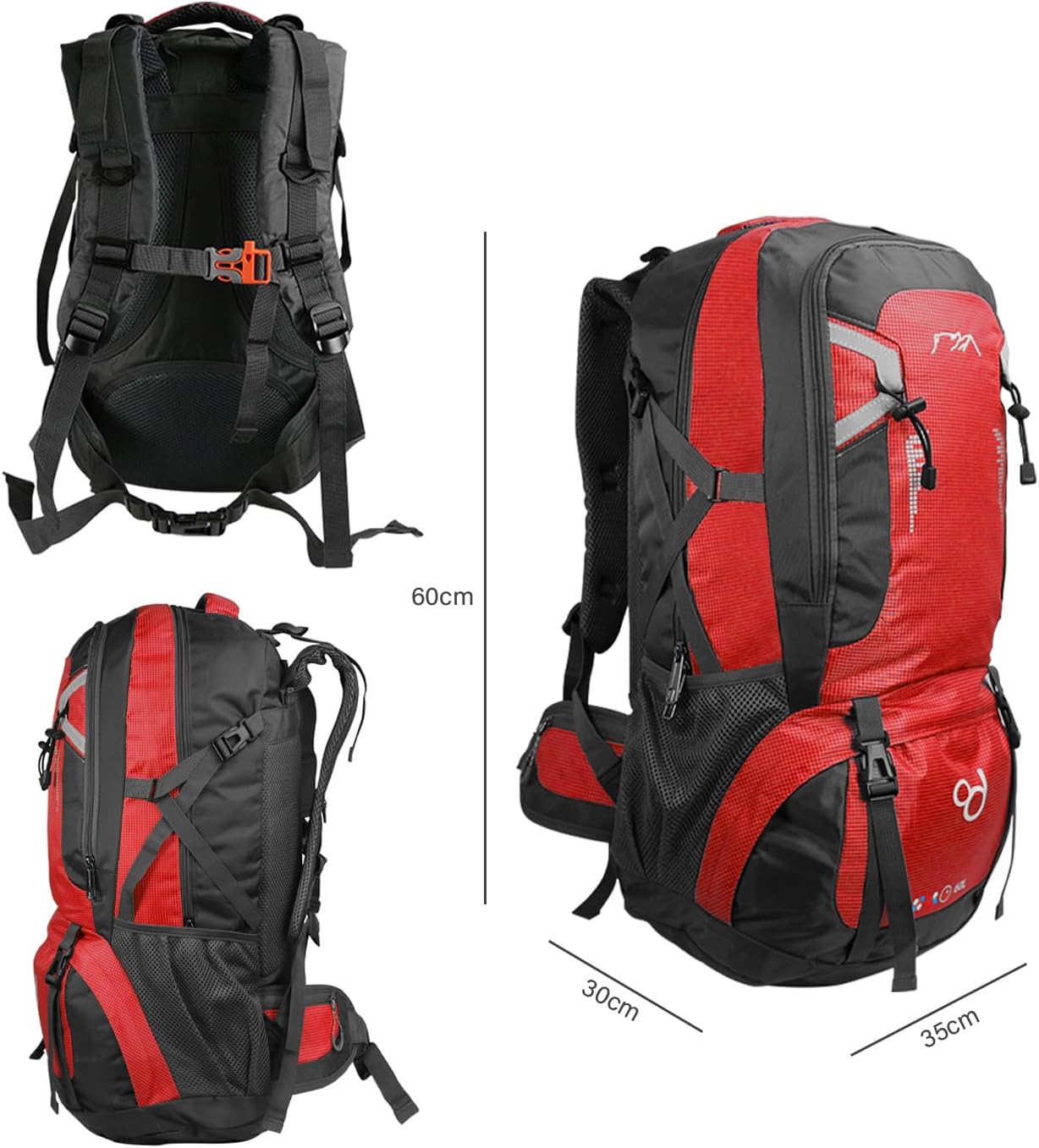 OcioDual Plecak turystyczny 60L Czerwony