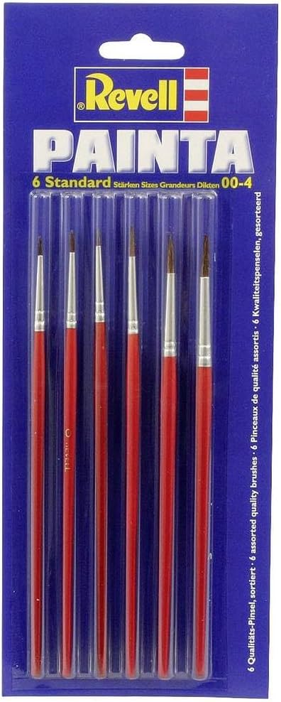 Revell 29621 Standardowa Paleta Pędzli, Czerwony, 6 Sztuk