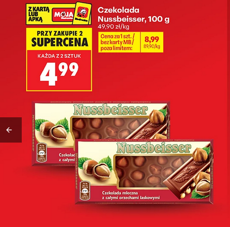 Czekolada Nussbeisser, 100g (przy zakupie 2 op.)