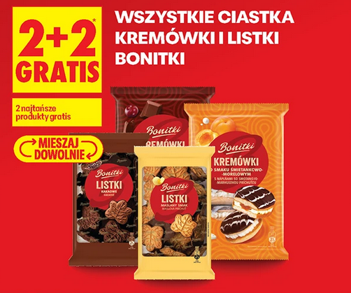 Wszystkie cistka kremówki i listki BONITKI (2+2 GRATIS)