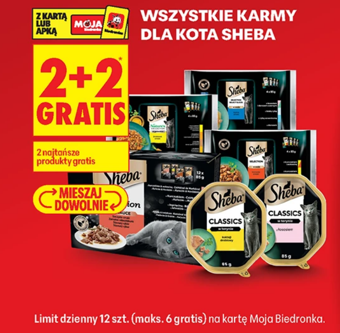 Wszystkie karmy do kota SHEBA (2+2 GRATIS)