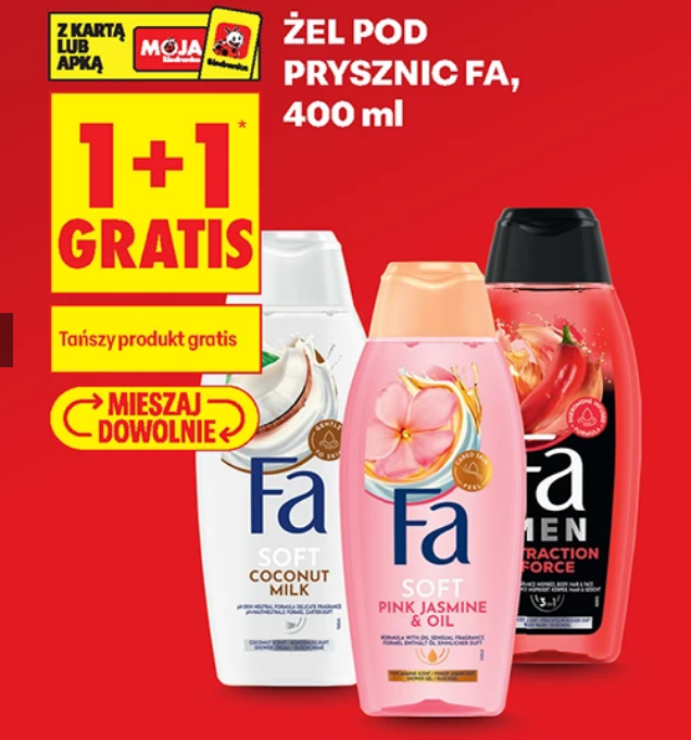 Żel pod prysznic FA, różne rodzaje, 400 ML (1+1 GRATIS)