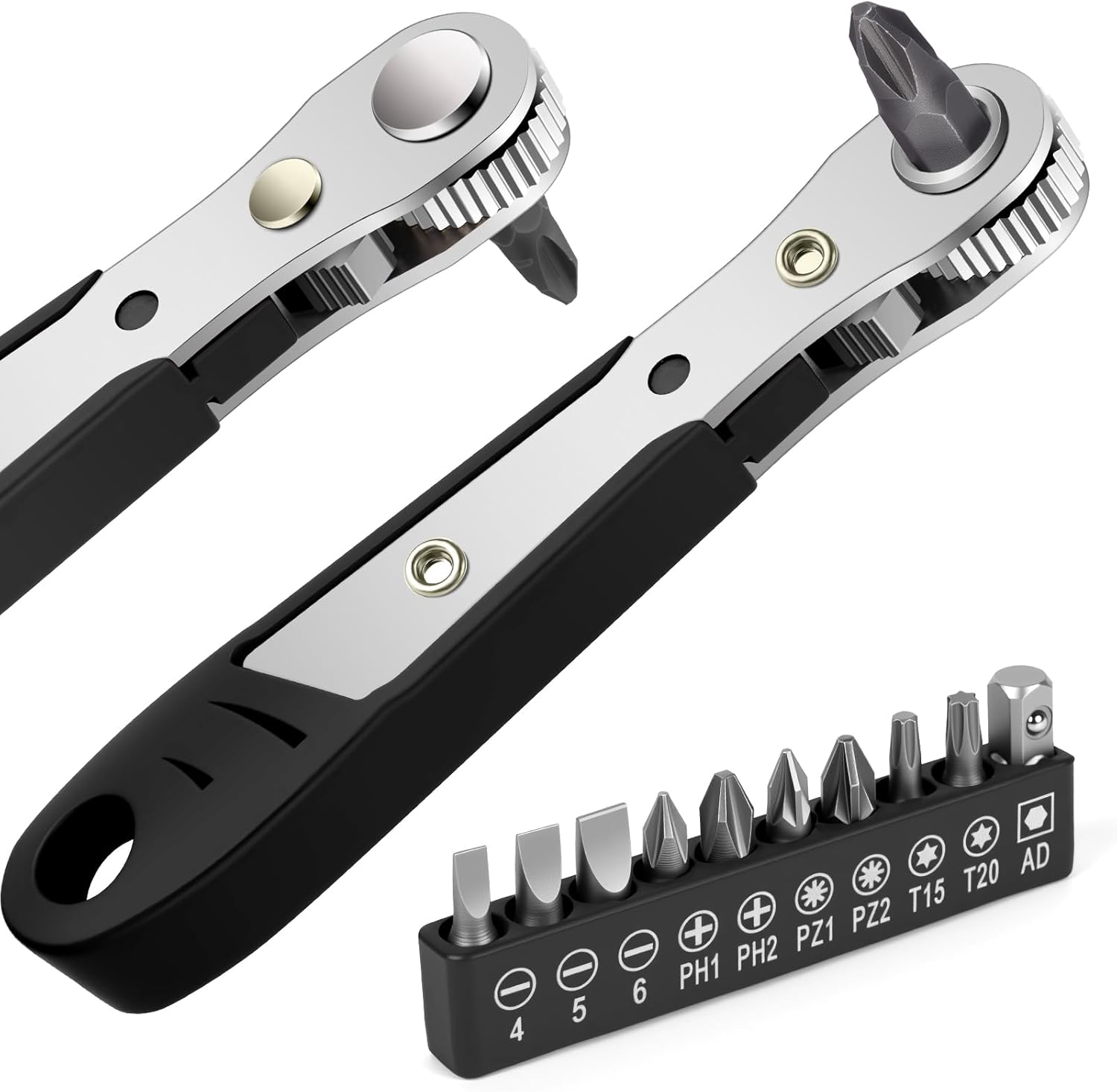 OSDUE Wkrętaki grzechotkowe i 10 końcówek 110 mm Mini rewersyjna grzechotka (2 kolory)