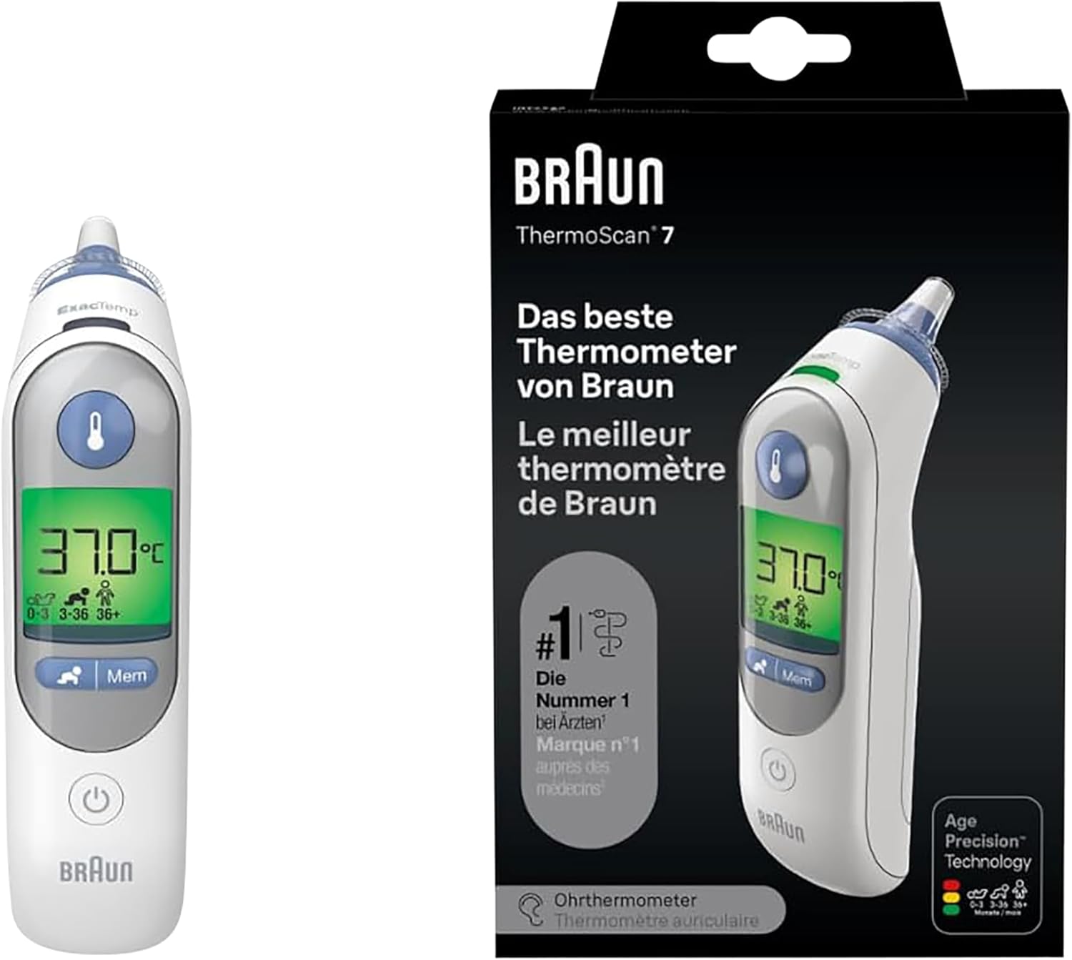 Braun ThermoScan 7 BRAIRT6520 Termometr do Ucha, Biały