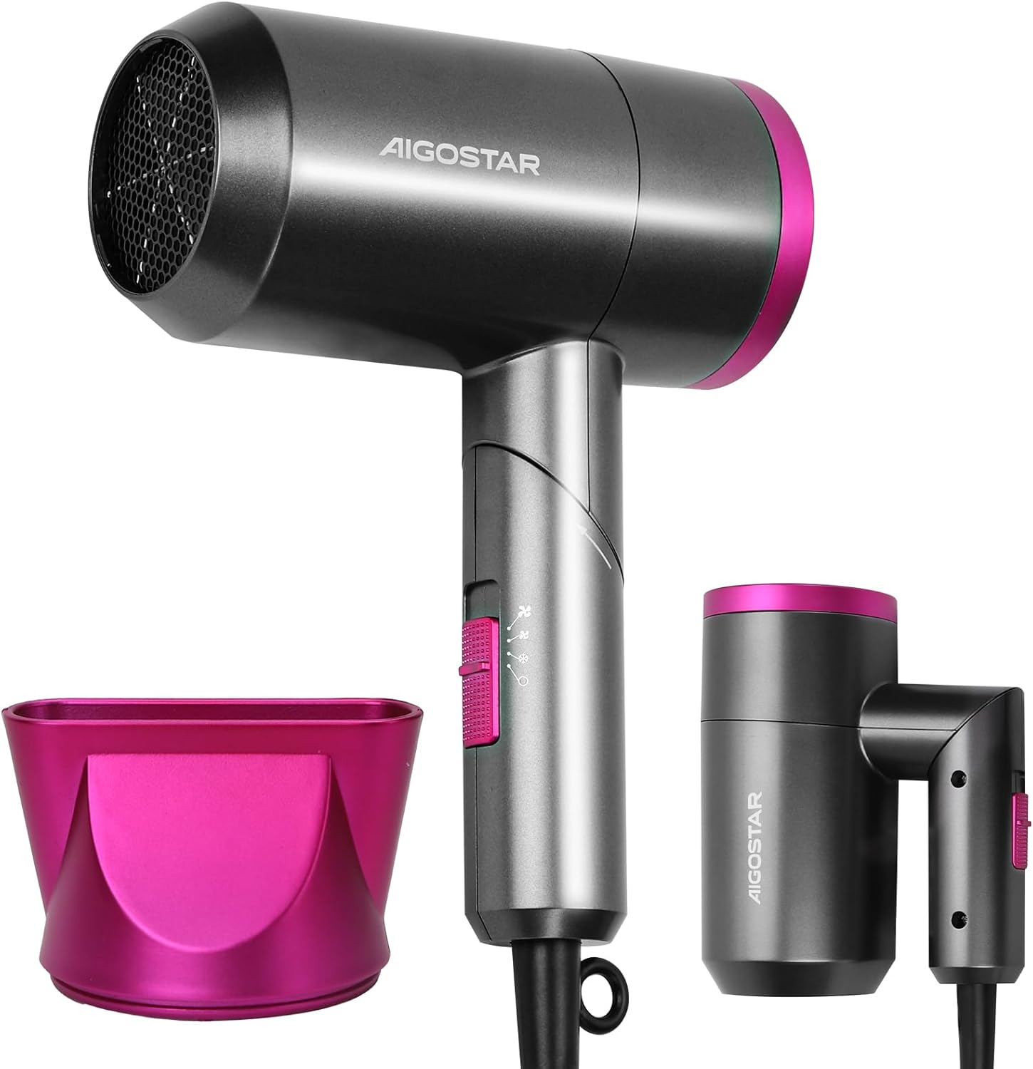 Aigostar Suszarka jonowa, 1800W, składana suszarka podróżna, mini