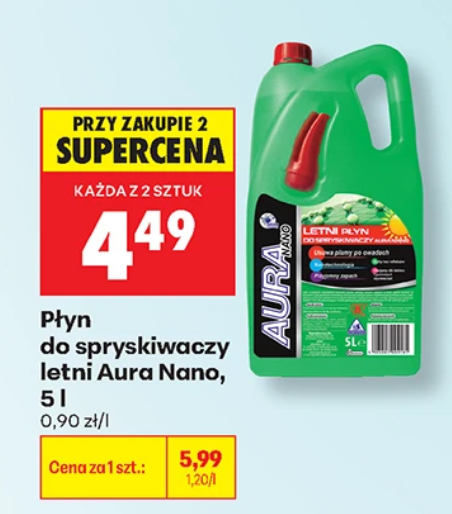 Płyn do spryskiwaczy letni Aura Nano, 5L (przy zakupie 2 op.)