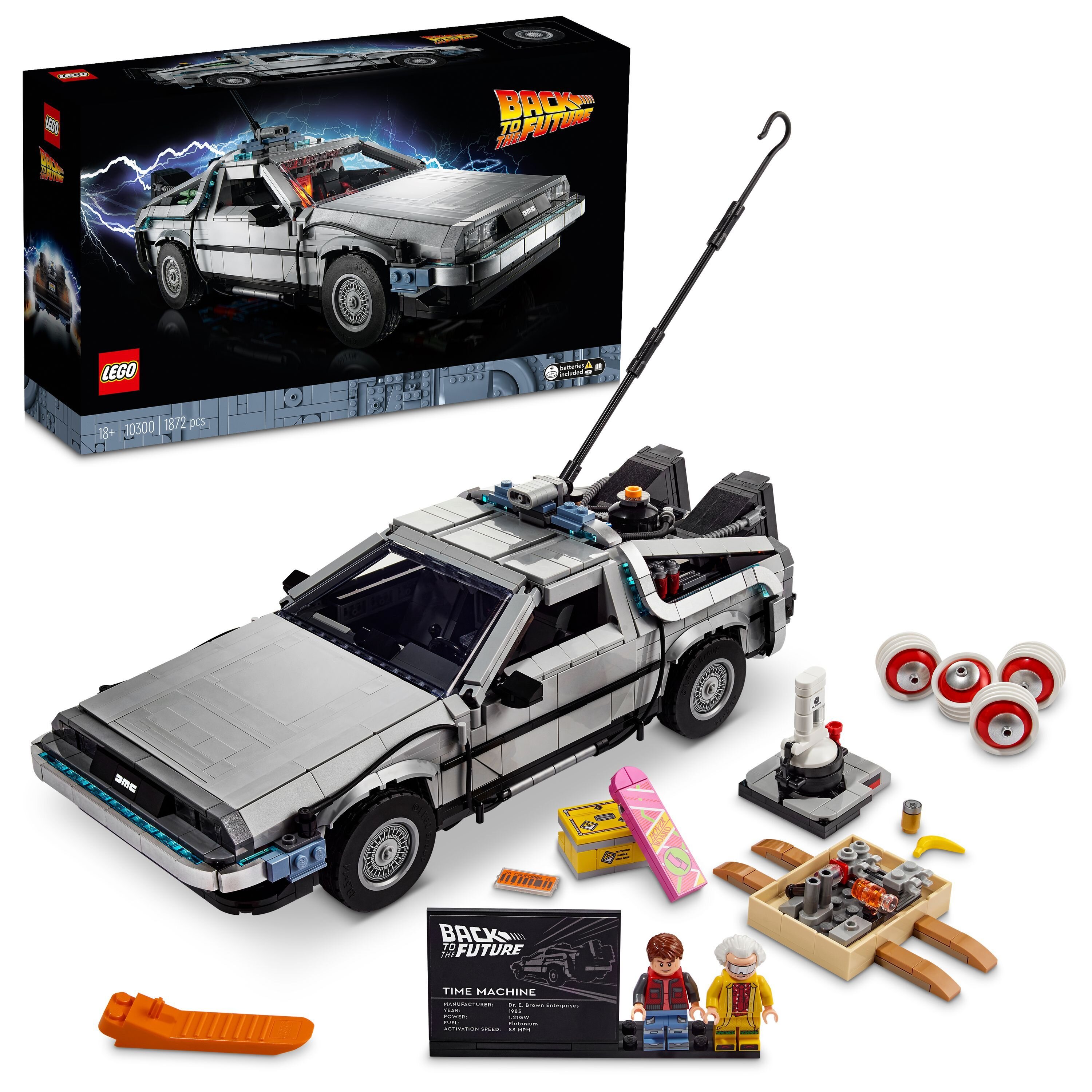 Klocki LEGO 10300 Icons Wehikuł czasu z „Powrotu do przyszłości”