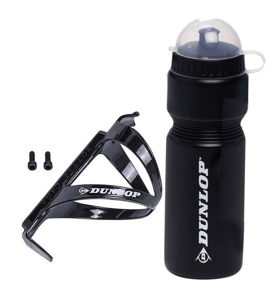 Bidon DUNLOP 275085, 750ml, Czarny + Koszyk