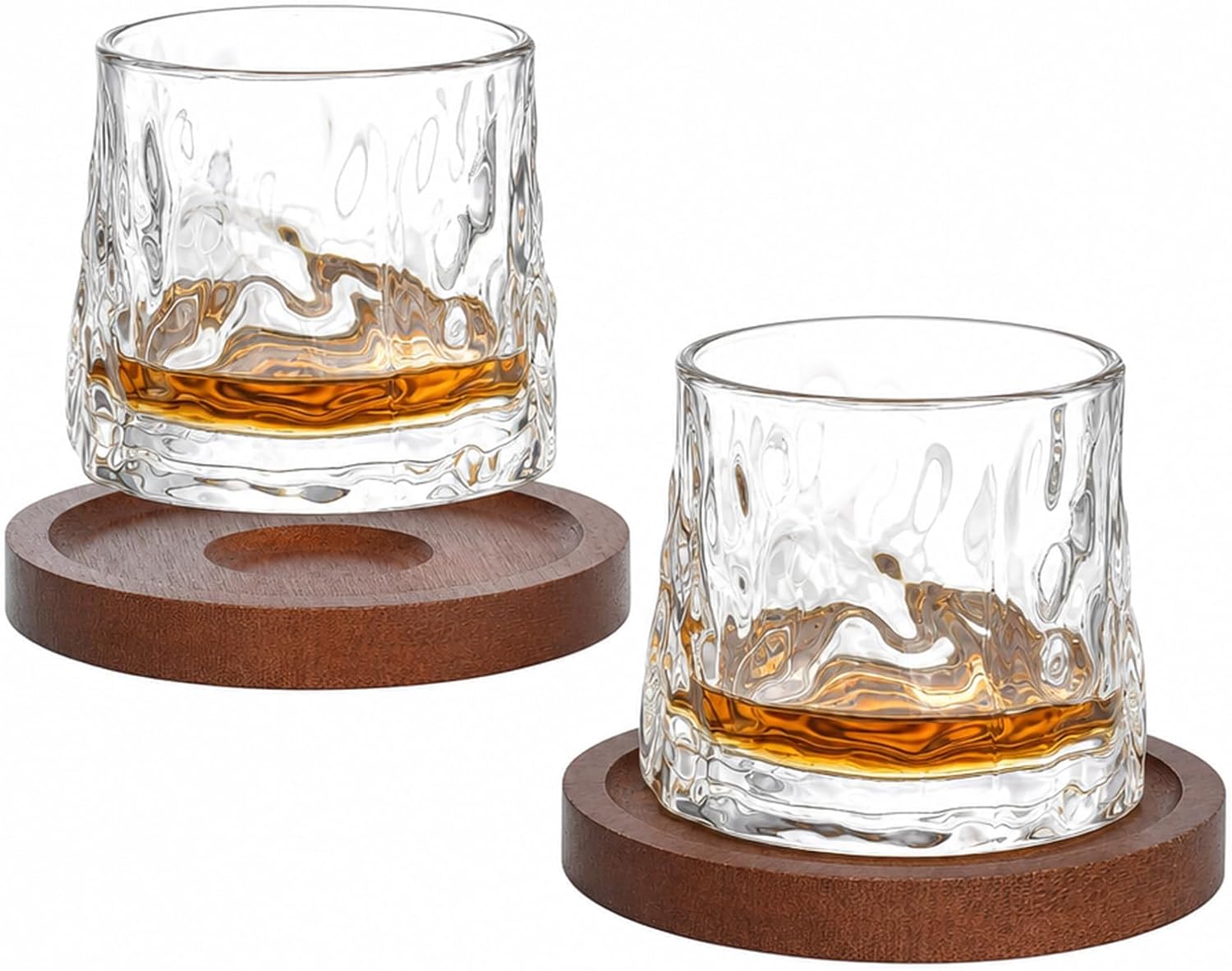 YPLANGENT Obrotowe szklanki do whisky 180 ml, zestaw 2 szt