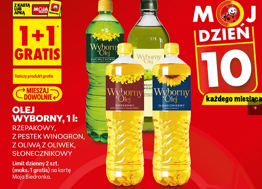 Olej Wyborny, 1 L (1+1 GRATIS)