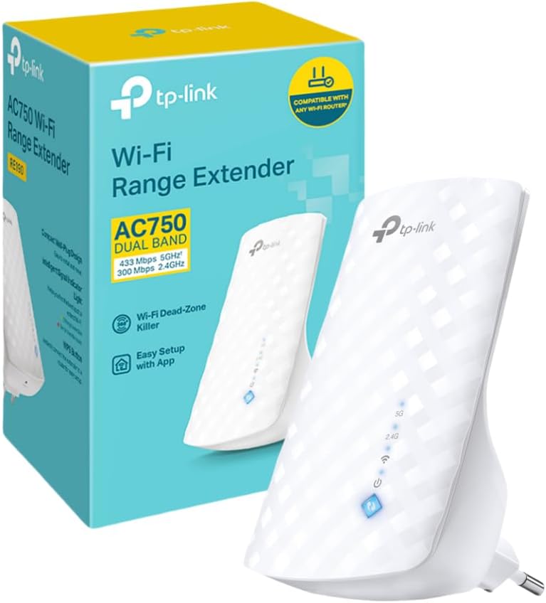 TP-Link RE190 – Wzmacniacz zasięgu Wi-Fi AC750, Dual Band 2.4GHz i 5GHz