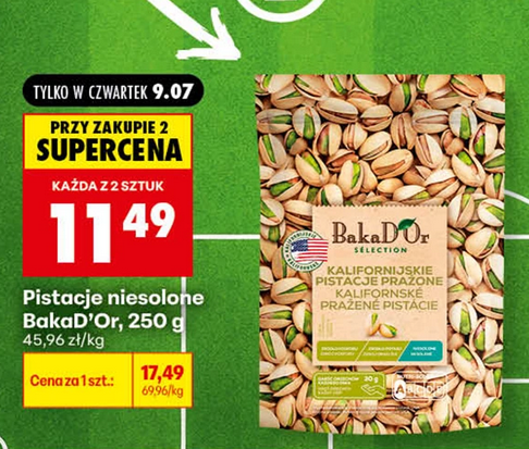 Pistacje niesolone BakaD'Or, 250g (przy zakupie 2 op.)