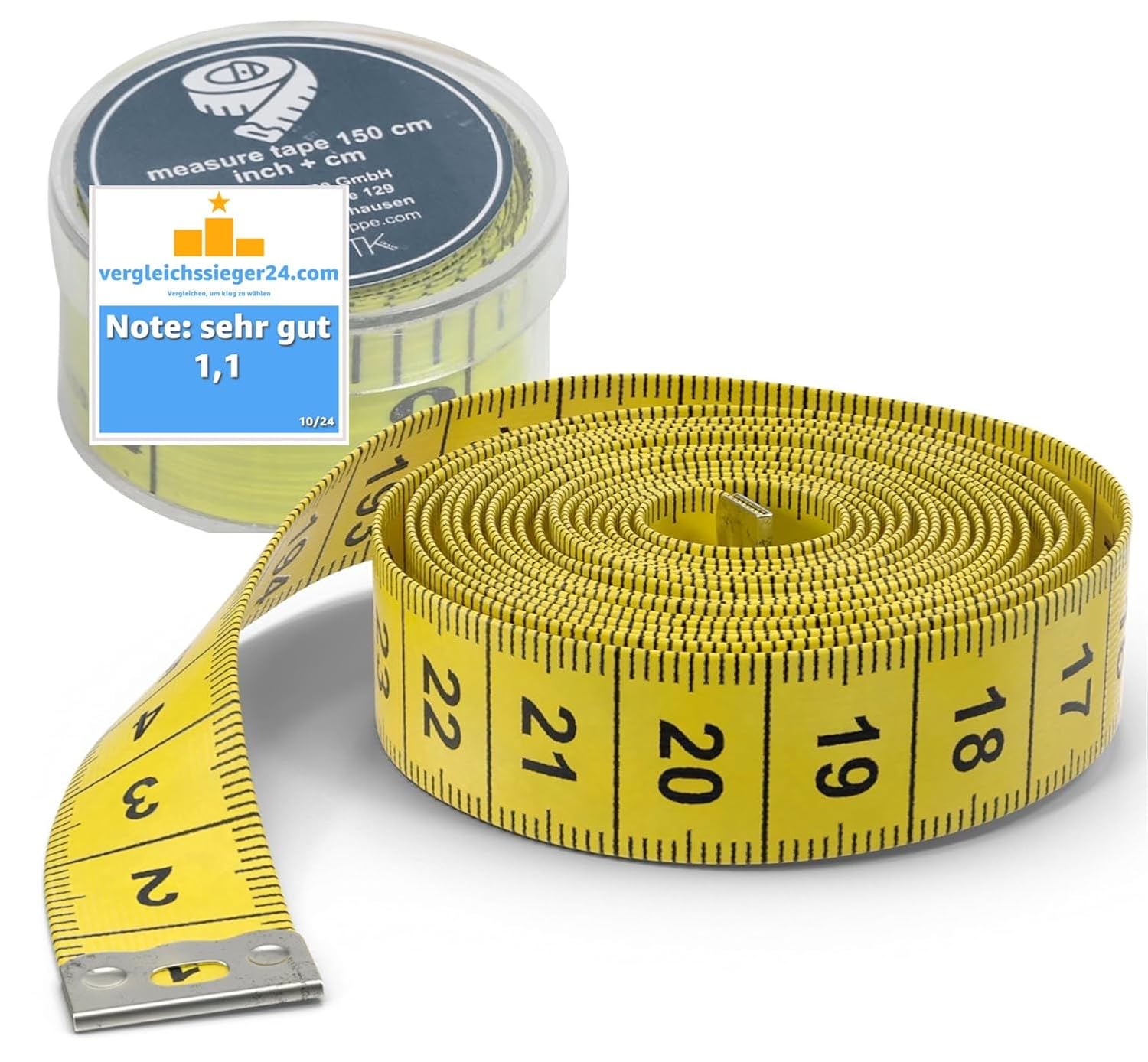 TK Gruppe Timo Klingler 2 w 1 – taśma miernicza + centymetr krawiecki 150 cm w pudełku