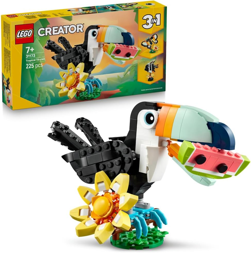 Klocki LEGO Creator 3 w 1 Dzikie zwierzęta: Tropikalny tukan, 31173