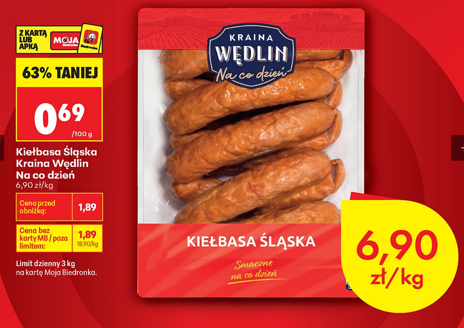 Kiełbasa Śląska Kraina Wędlin Na Co Dzień, 1 KG