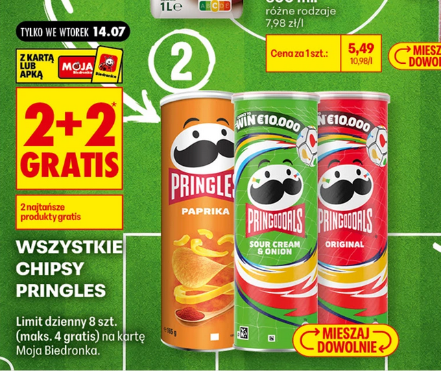 Wszystkie chipsy PRINGLES (2+2 GRATIS)