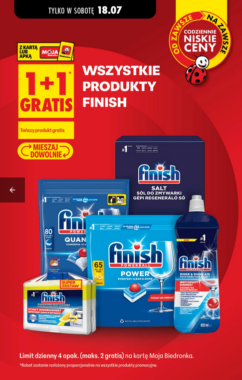 Wszystkie produkty FINISH (1+1 GRATIS)
