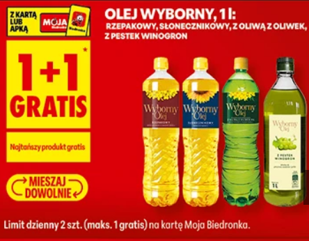 Olej wyborny, 1 L (1+1 GRATIS)