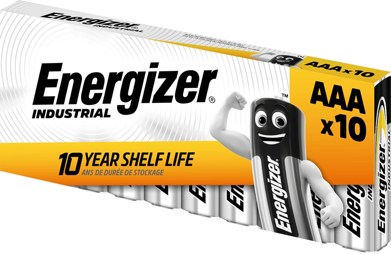 Energizer Industrial 93531 Baterie Alkaiczne, Srebrny/Czarny, AAA/10 szt