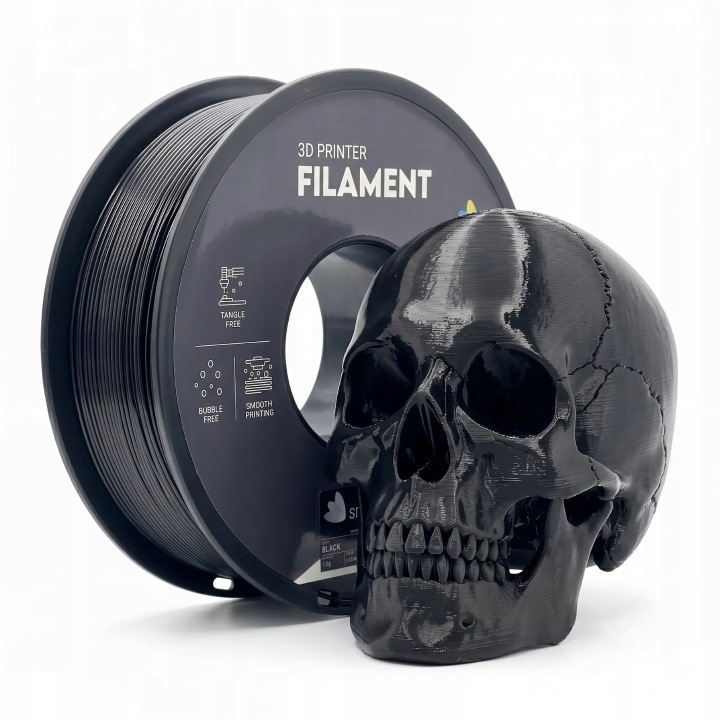 Filament do drukarki 3D Smart Print PETG, black, 1.75mm, 1kg, SZPULA - od debnet-3d