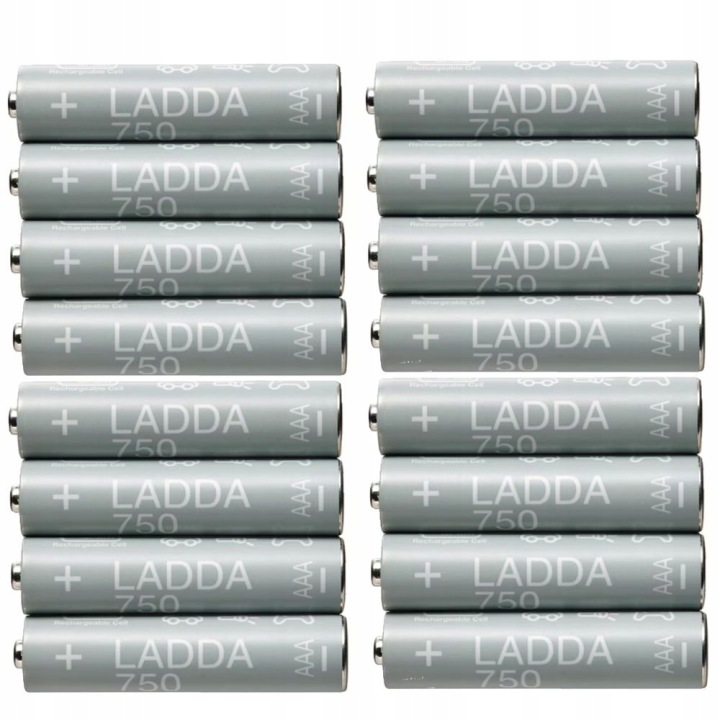 Akumulatorki IKEA LADDA AAA R3 750mAH, 16 szt. - od TechPack