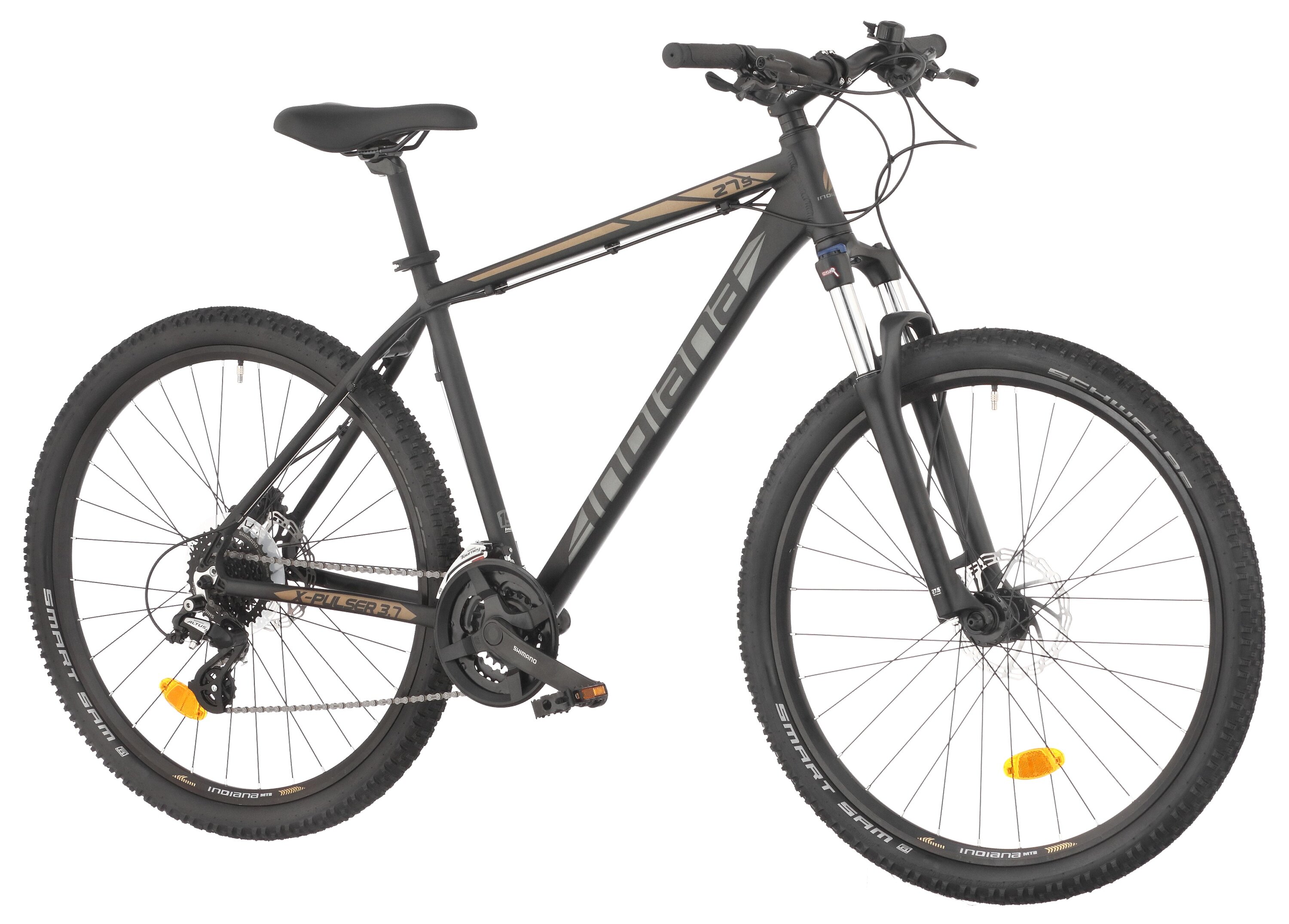 Rower górski MTB INDIANA X-Pulser 3.7 M21 27.5 cala Schwalbe męski Czarno-brązowy