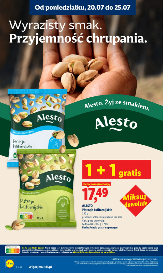 ALESTO, Pistacje kalifornijskie, 250g (1+1 GRATIS)