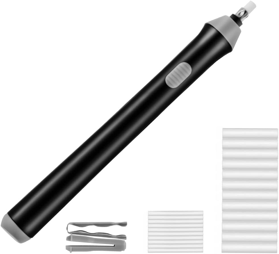 OFFCUP Elektryczna gumka do ścierania, na baterie, zestaw - 10 sztuk 2,5 mm i 12 sztuk 5 mm