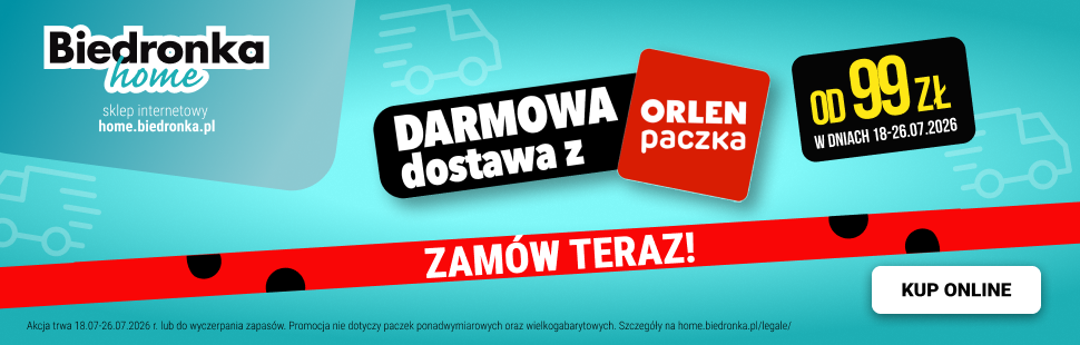 DARMOWA DOSTAWA z ORLEN Paczka (MWZ 99 PLN) - BIEDRONKA Home