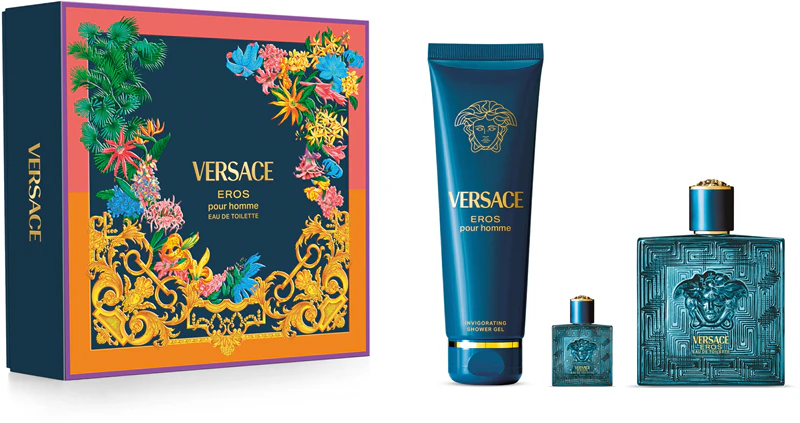 ZESTAW Versace Eros EDT dla mężczyzn 100 ML + EDT 5 ML + żel 150 ML
