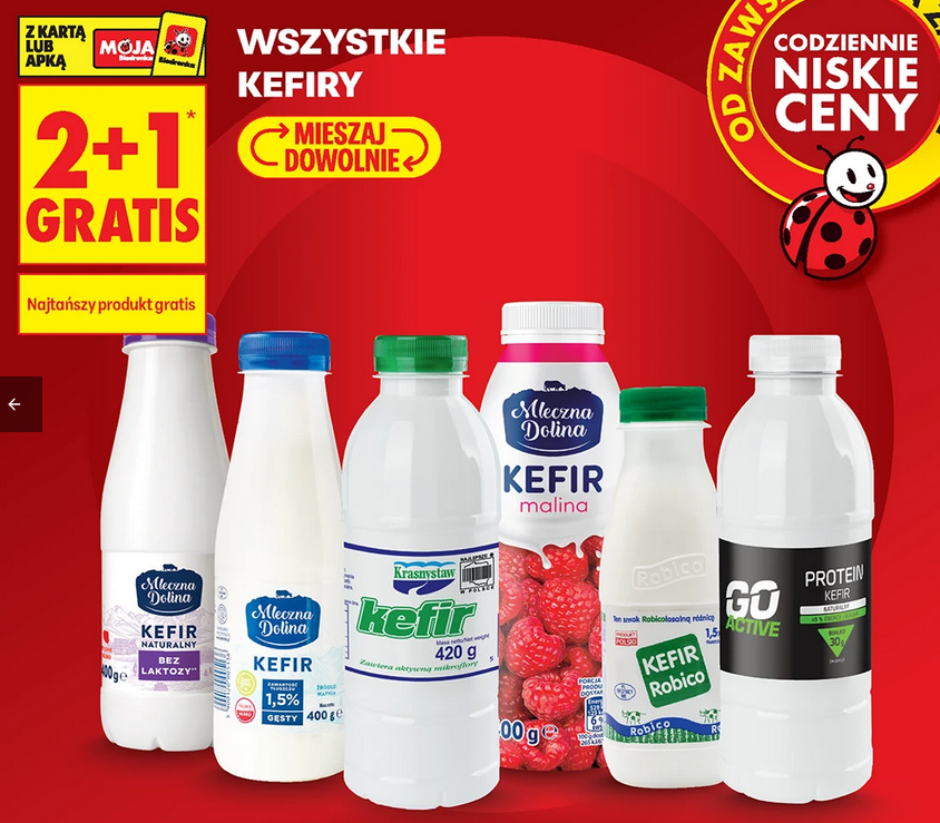 Wszystkie kefiry (2+1 GRATIS) - BIEDRONKA