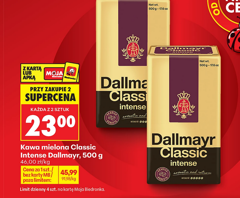 Kawa mielona Classic Intense Dallmayr, 500g (przy zakupie 2 szt.)