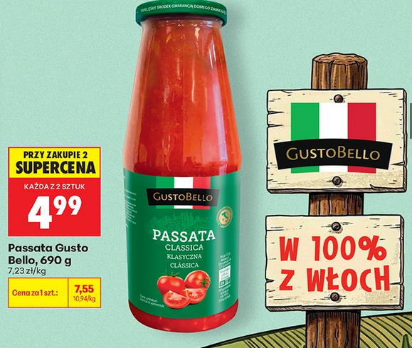 Passata Gusto Bello, 690g (przy zakupie 2 op.)