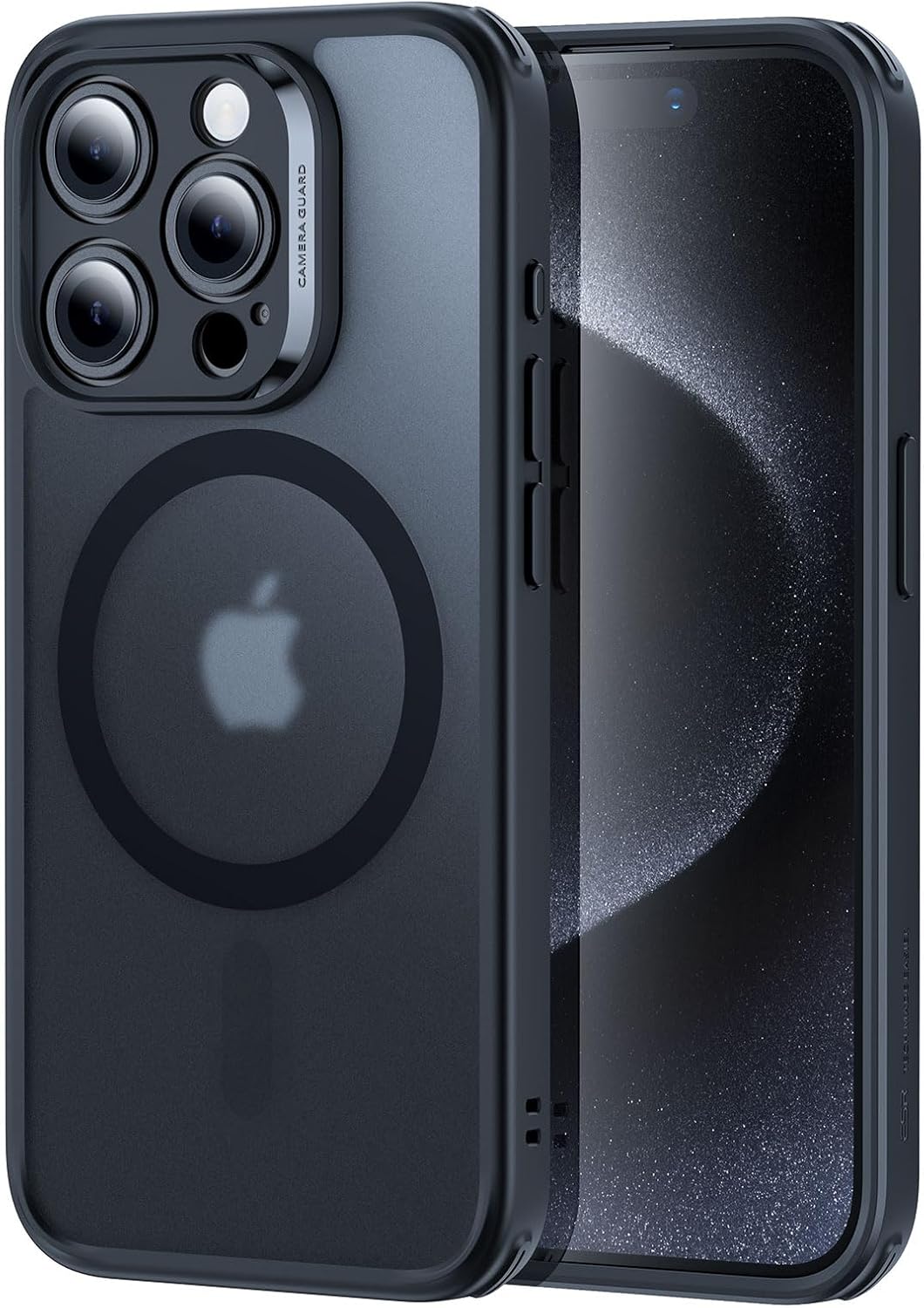 ESR Pokrowiec do iPhone 15 Pro (5 w 1), przezroczyste matowe etui z folią ochronną na wyświetlacz i ochroną aparatu, kompatybilne z MagSafe