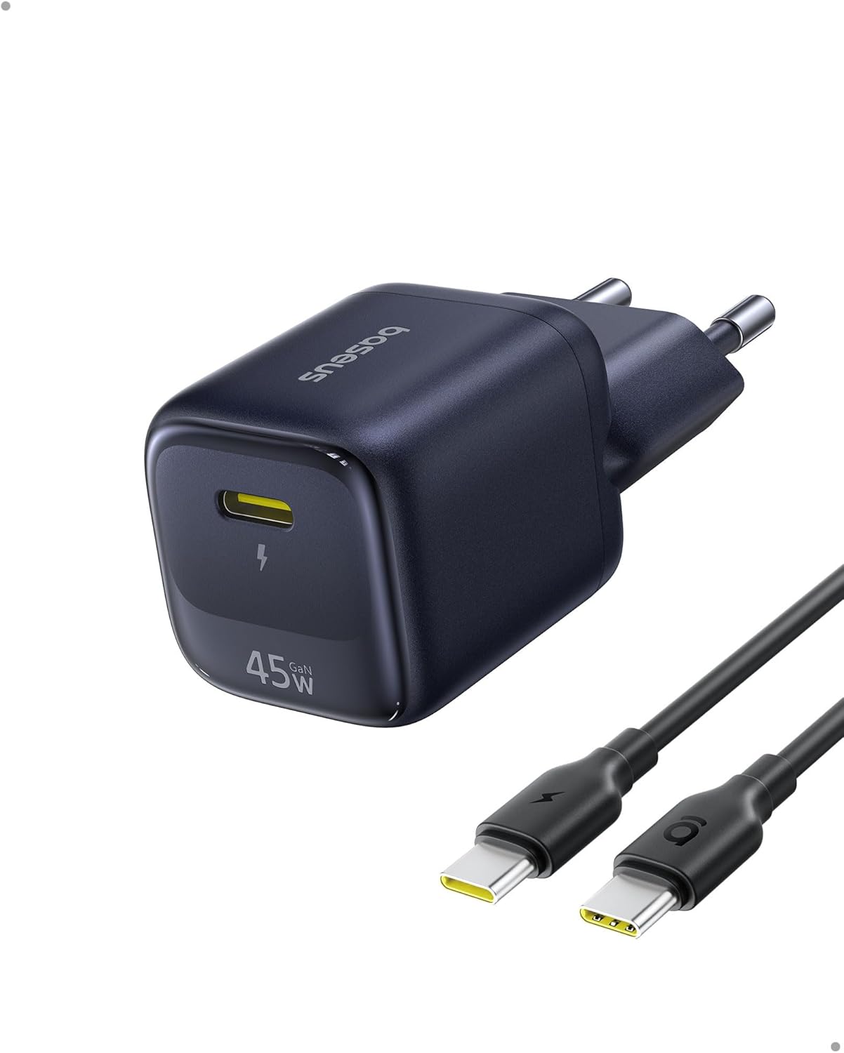 Baseus Ładowarka sieciowa USB-C, 45W, GaN z kablem USB-C, 1 m, szybka ładowarka PD PPS