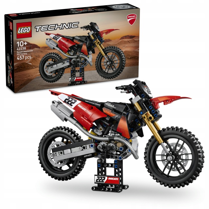 PRZEDSPRZEDAŻ: LEGO Technic 42238 Motocykl Ducati Desmo450 MX Factory Motor Kros (wys. 29.07)