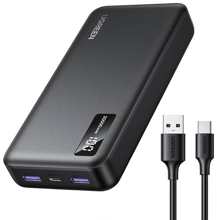 Powerbank UGREEN PB312 20000 mAh 20W Czarny + certyfikat CCC + balek USB-C