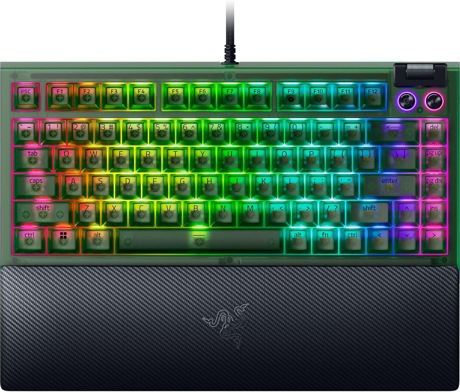Mechaniczna klawiatura gamingowa Razer BlackWidow V4 75% Phantom Green Edition