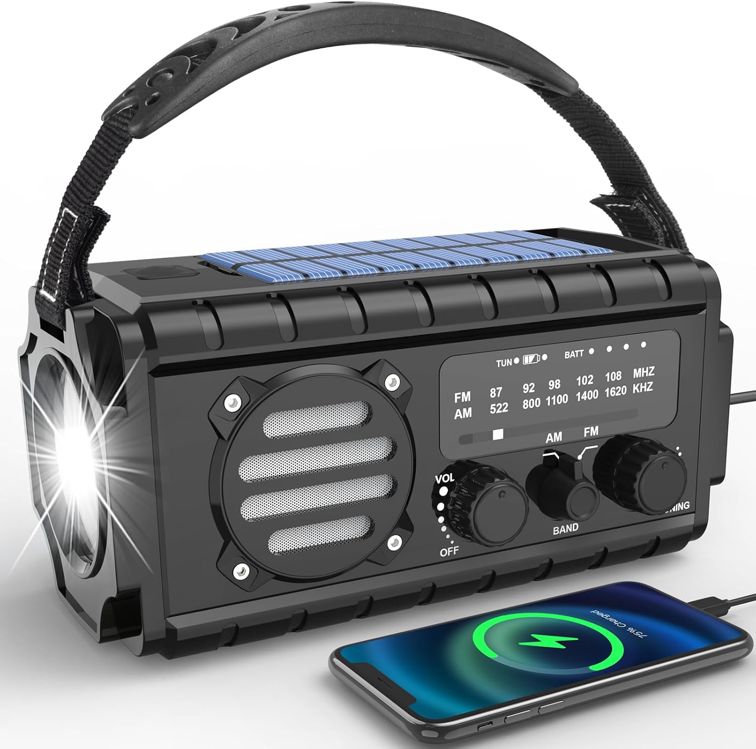 Nigecue Radio Solarne 20000mAh, Przenośne z Korbą, Dynamo z AM/FM