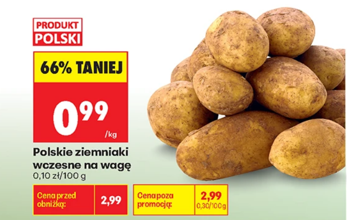 Polskie ziemniaki, wczesne, na wagę 1 KG