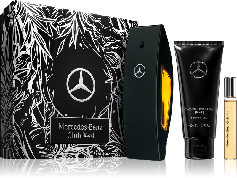 ZESTAW Mercedes-Benz Club Black, EDT dla mężczyzn 100 ML + EDT 10 ML + Żel pod prysznic 100 ML