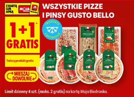 Wsystkie pizze i pinsy GUSTO BELLO (1+1 GRATIS)