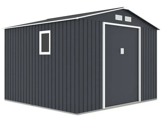 Domek ogrodowy metalowy, antracyt, 277 x 255, wys. 202 cm