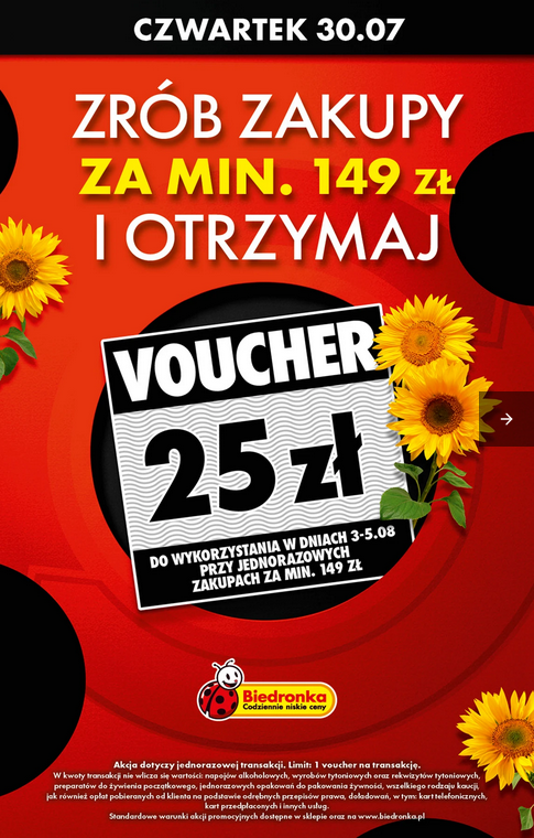 VOUCHER 25 PLN na kolejne zakupy, MWZ. 149 - BIEDRONKA